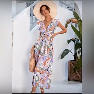 SHEIN Multicolor Floral Maxi Dress